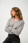 Jersey de cuello en V - Gardoria - Nube Jaspeada