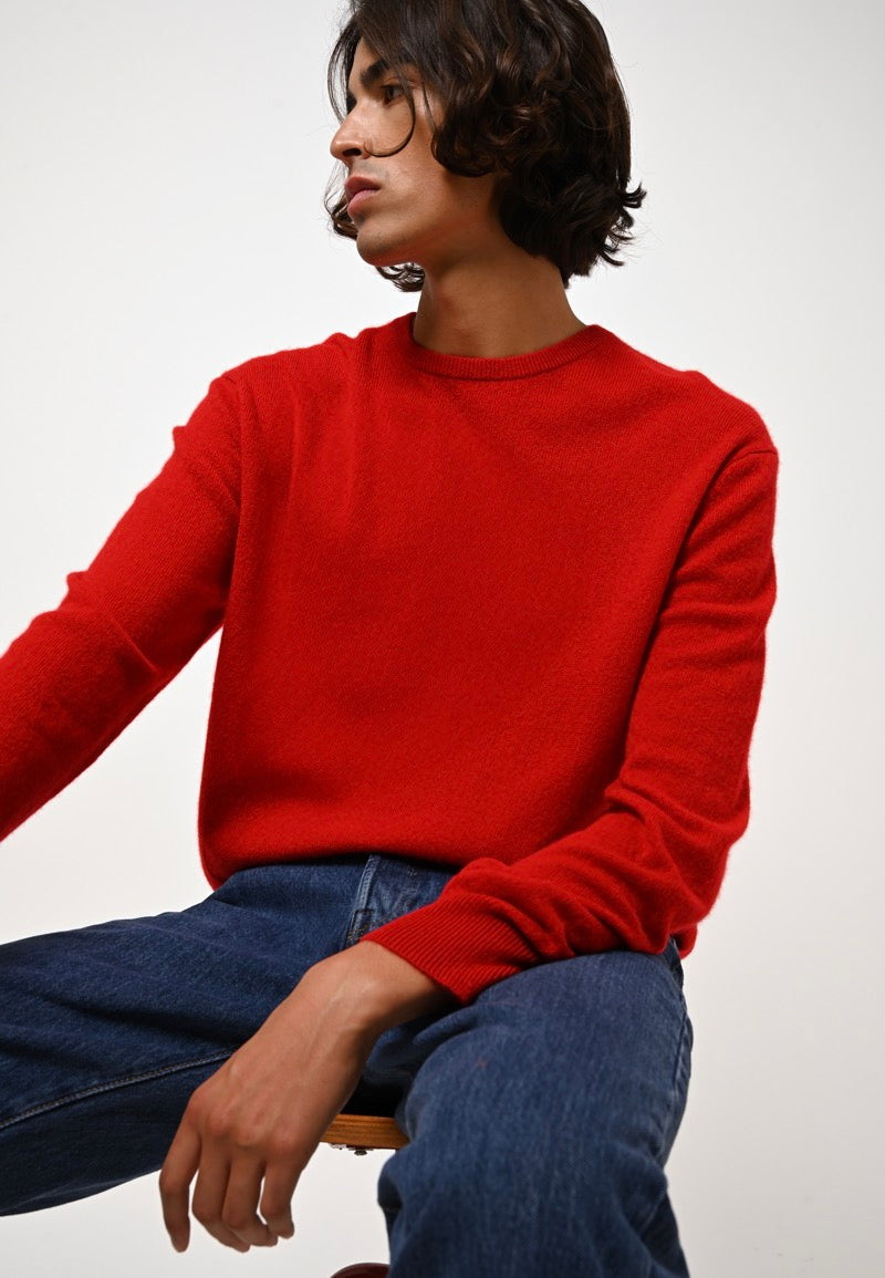 Pull Col Rond - Aiglière - Rouge