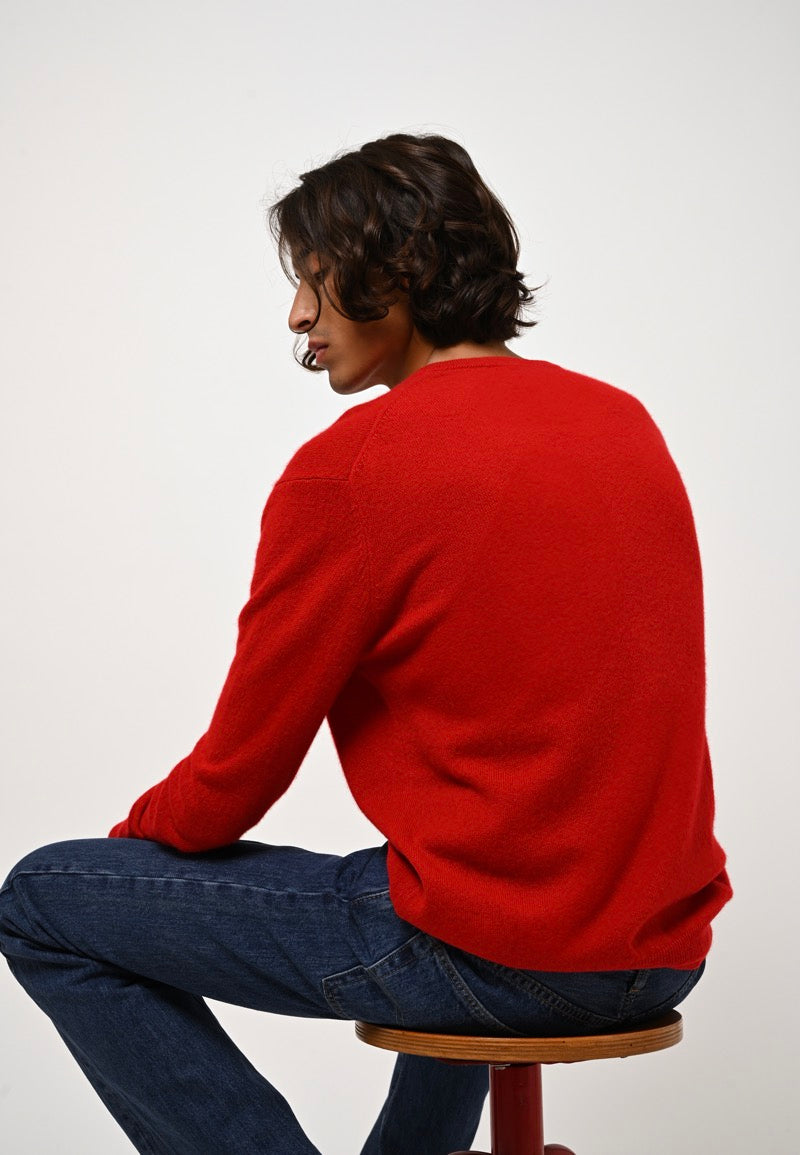 Pull Col Rond - Aiglière - Rouge