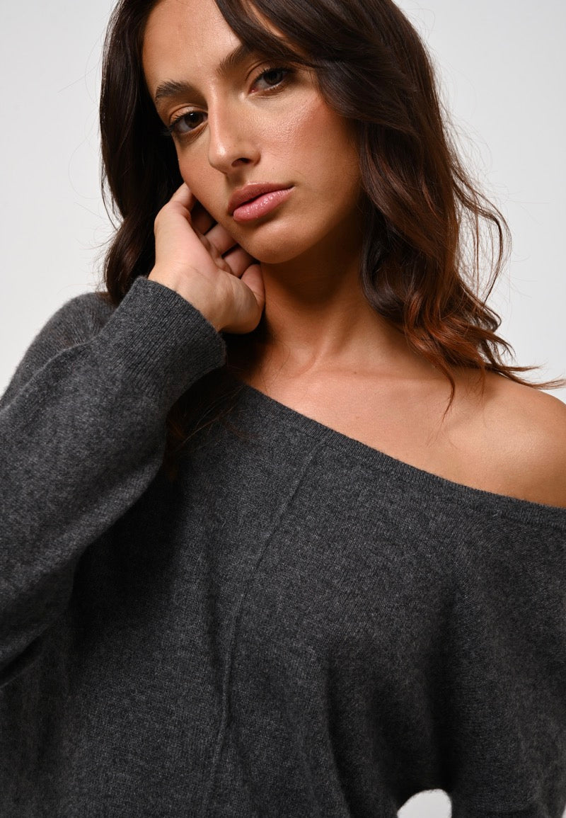 Pull Col Rond - Faraut - Anthracite Chiné