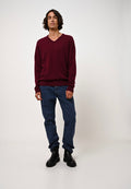 Pull Col V  - Agel - Rouge
