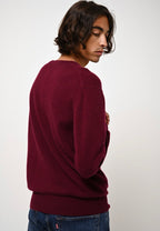Pull Col V  - Agel - Rouge