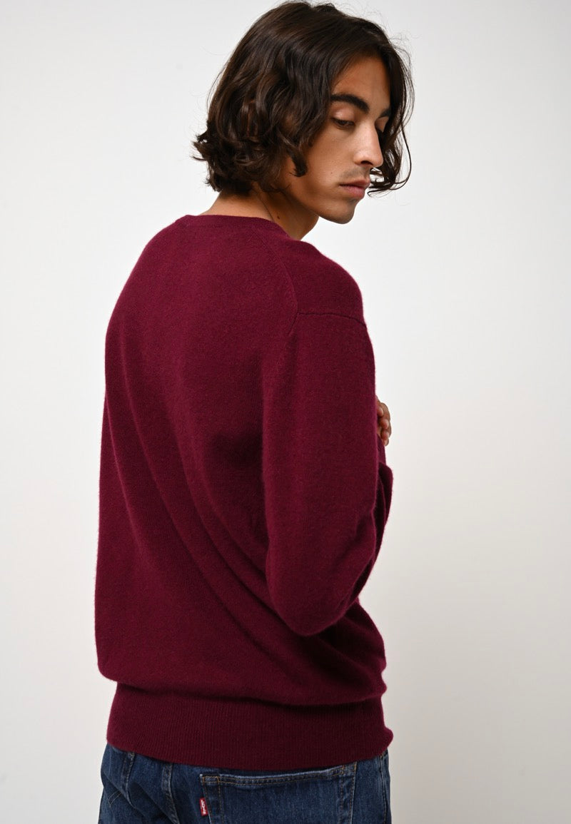 Pull Col V  - Agel - Rouge
