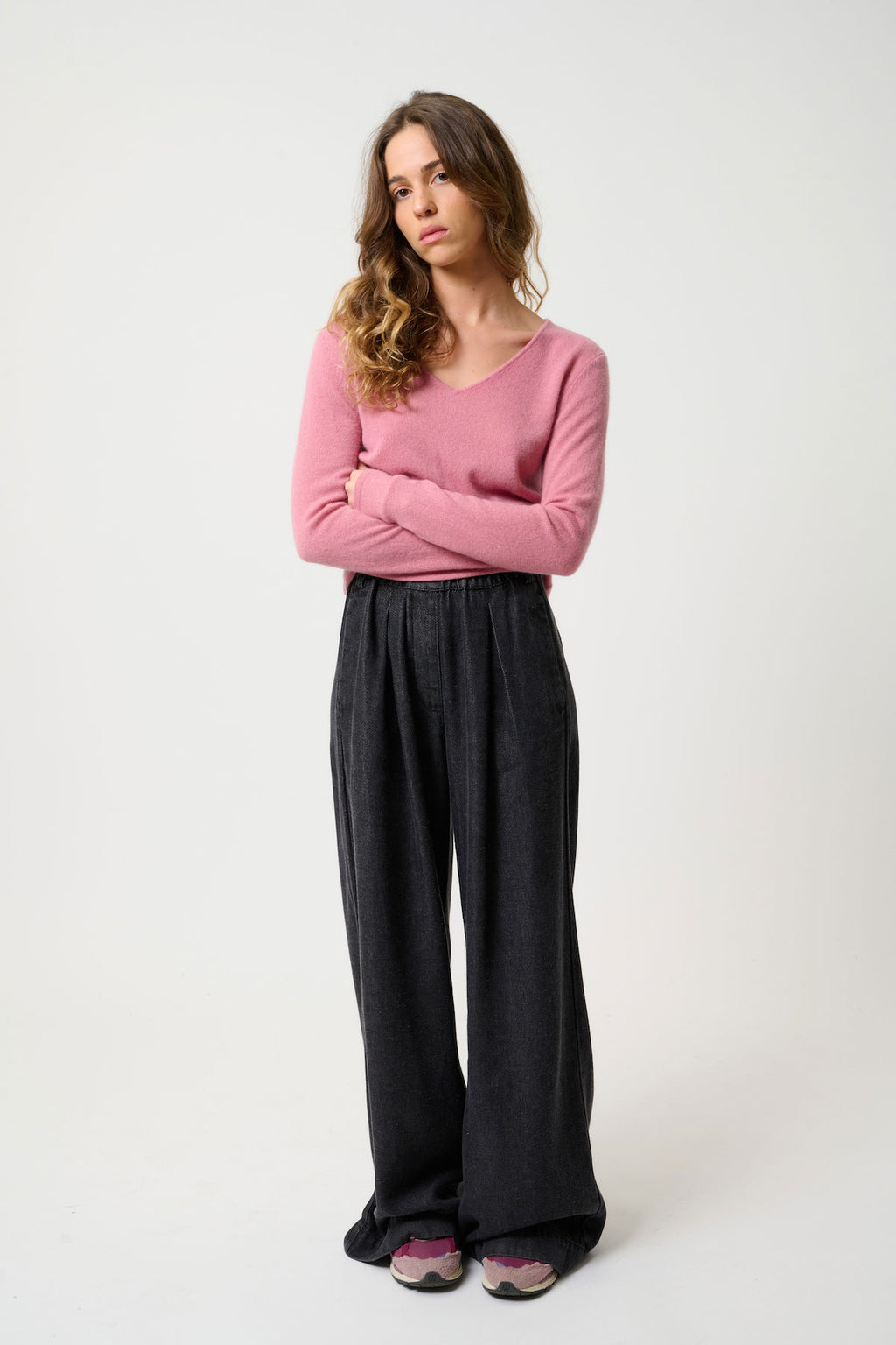 Jersey Cuello en V - Galise - Rosa