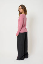 Jersey Cuello en V - Galise - Rosa