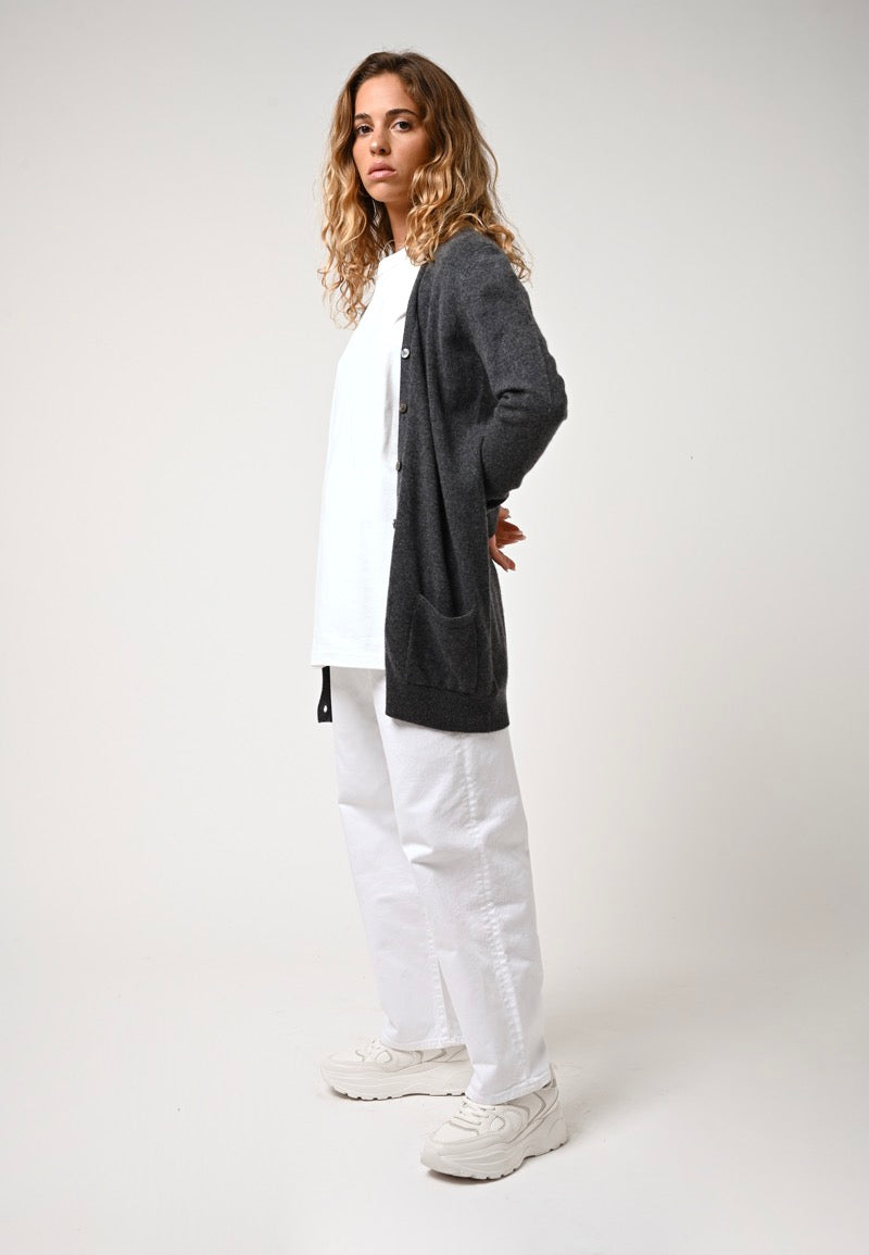 Cardigan Col V - Cimet - Anthracite Chiné