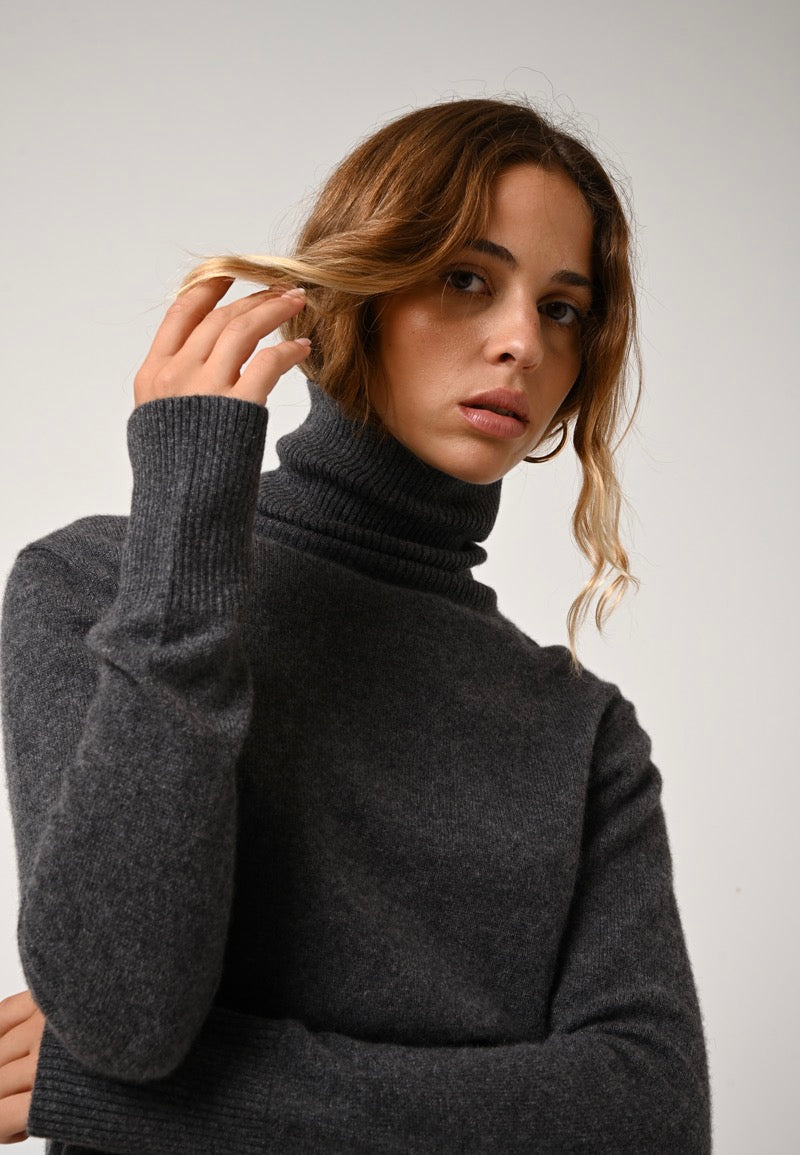 Pull Col Roulé - Fornet - Anthracite Chiné