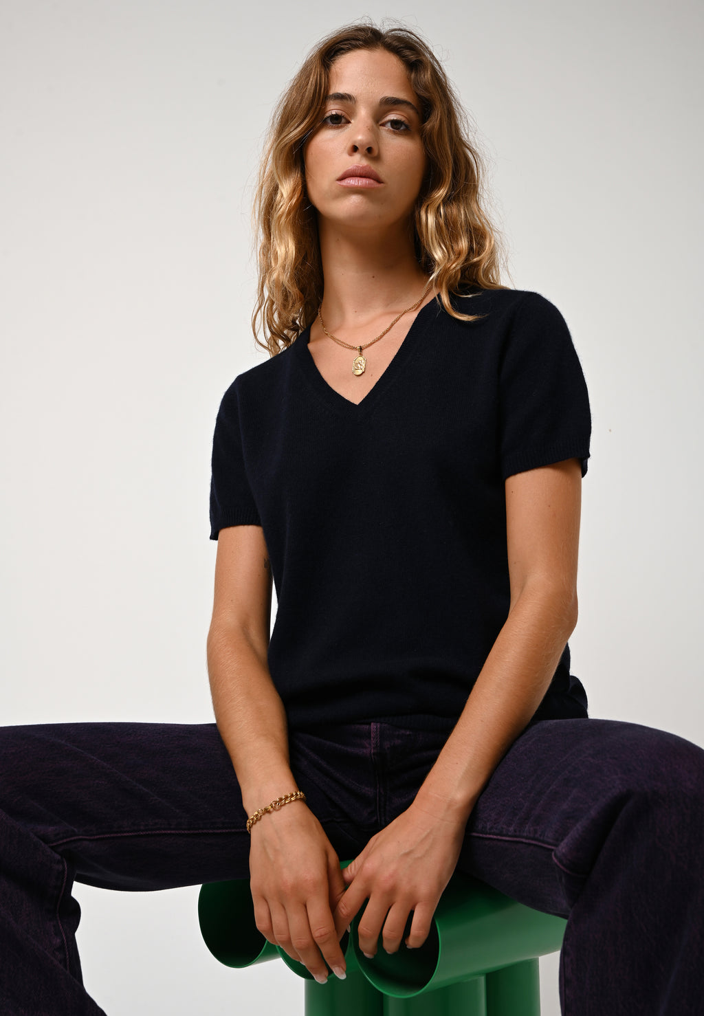 T-Shirt Col V - Kali - Navy