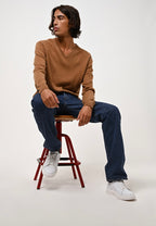 V-Neck Jumper - Agel - Hazelnut