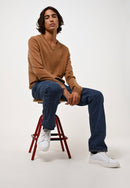 Pull Col V - Agel - Noisette