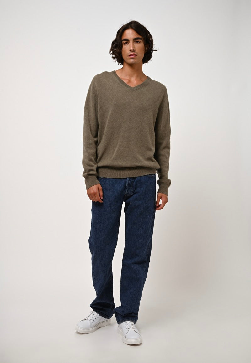 V-Neck Jumper - Agel - Army