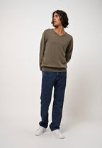 V-Neck Jumper - Agel - Army