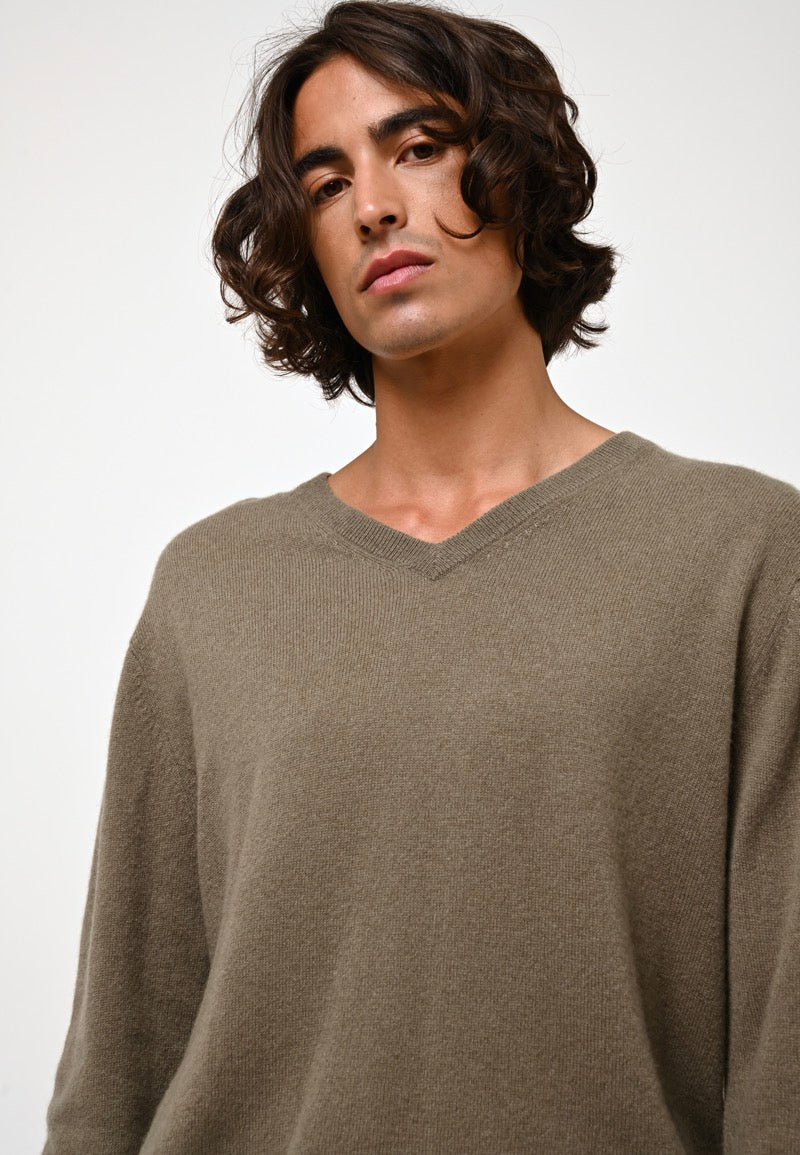 V-Neck Jumper - Agel - Army