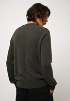 Pull Col Rond Aiglière - Kaki Chiné - 100% Cachemire 2 Fils