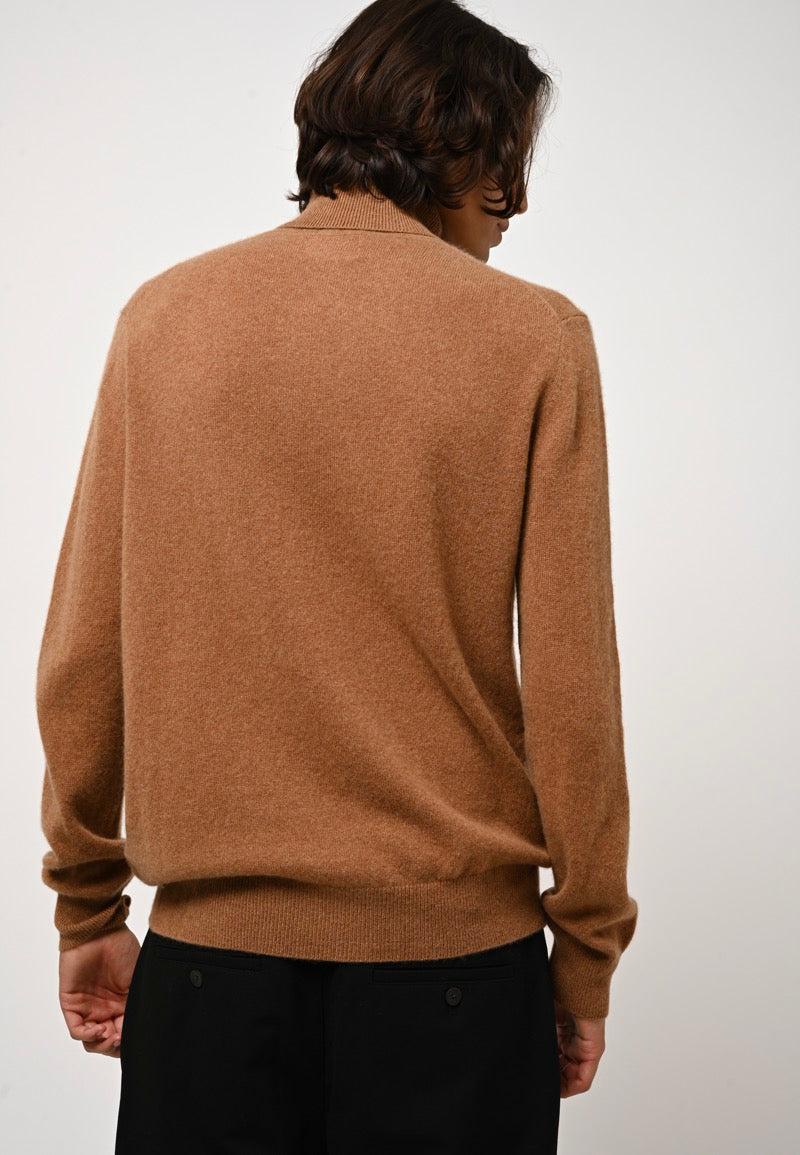 Pull Col Roulé Bange - Noisette - 100% Cachemire 2 Fils - Homme