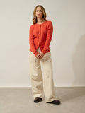 Rundhalsad Cardigan Caron - Melerad Orange
