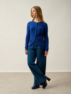 Cardigan Col Rond - Caron - Bleu