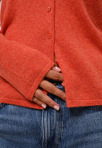 Cárdigan Cuello V - Chalais - Naranja Chiné