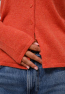 Cardigan Col V - Chalais - Orange Chiné