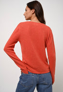 Cardigan Col V - Chalais - Orange Chiné