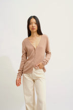 V-Neck Cardigan - Chalais - Marl Camel