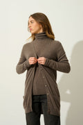 Cardigan Col V - Cimet - Taupe Chiné