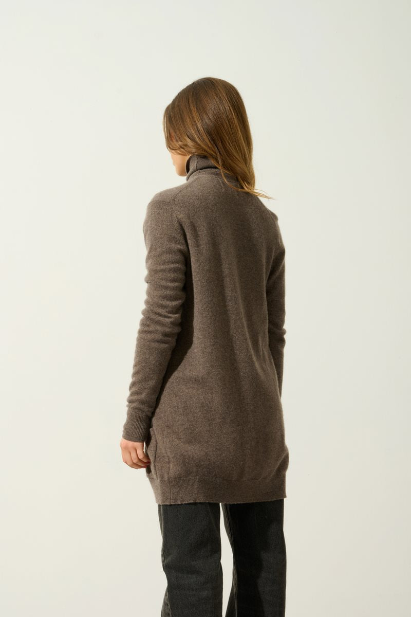 Cardigan Col V - Cimet - Taupe Chiné