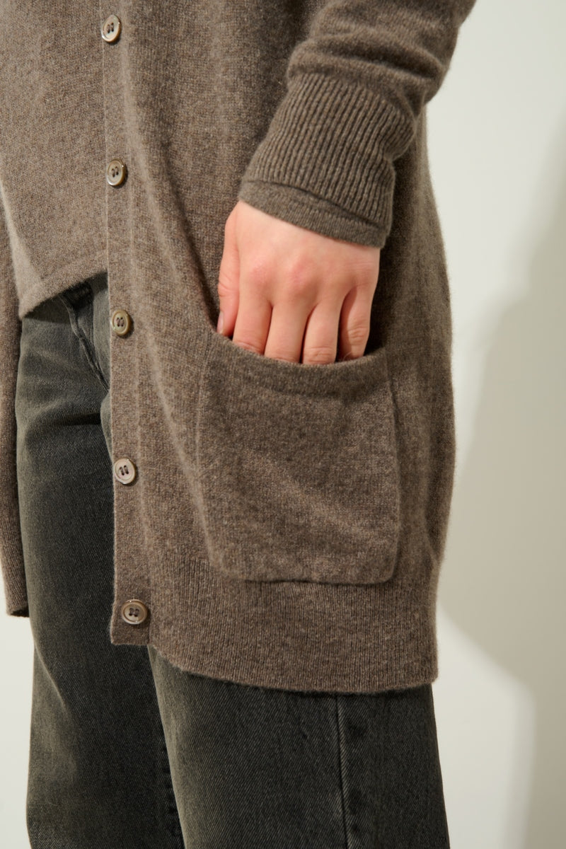 Cardigan Col V - Cimet - Taupe Chiné