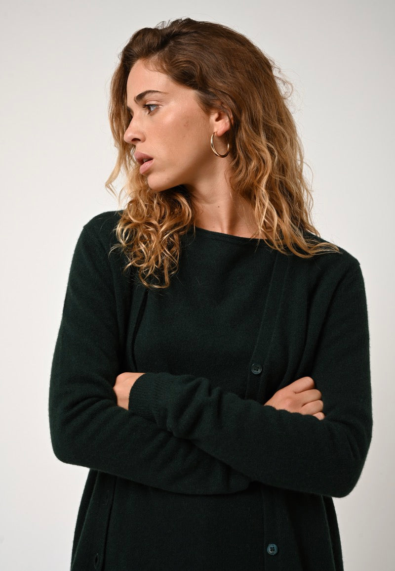 Cardigan Col V - Cimet - Cyprès