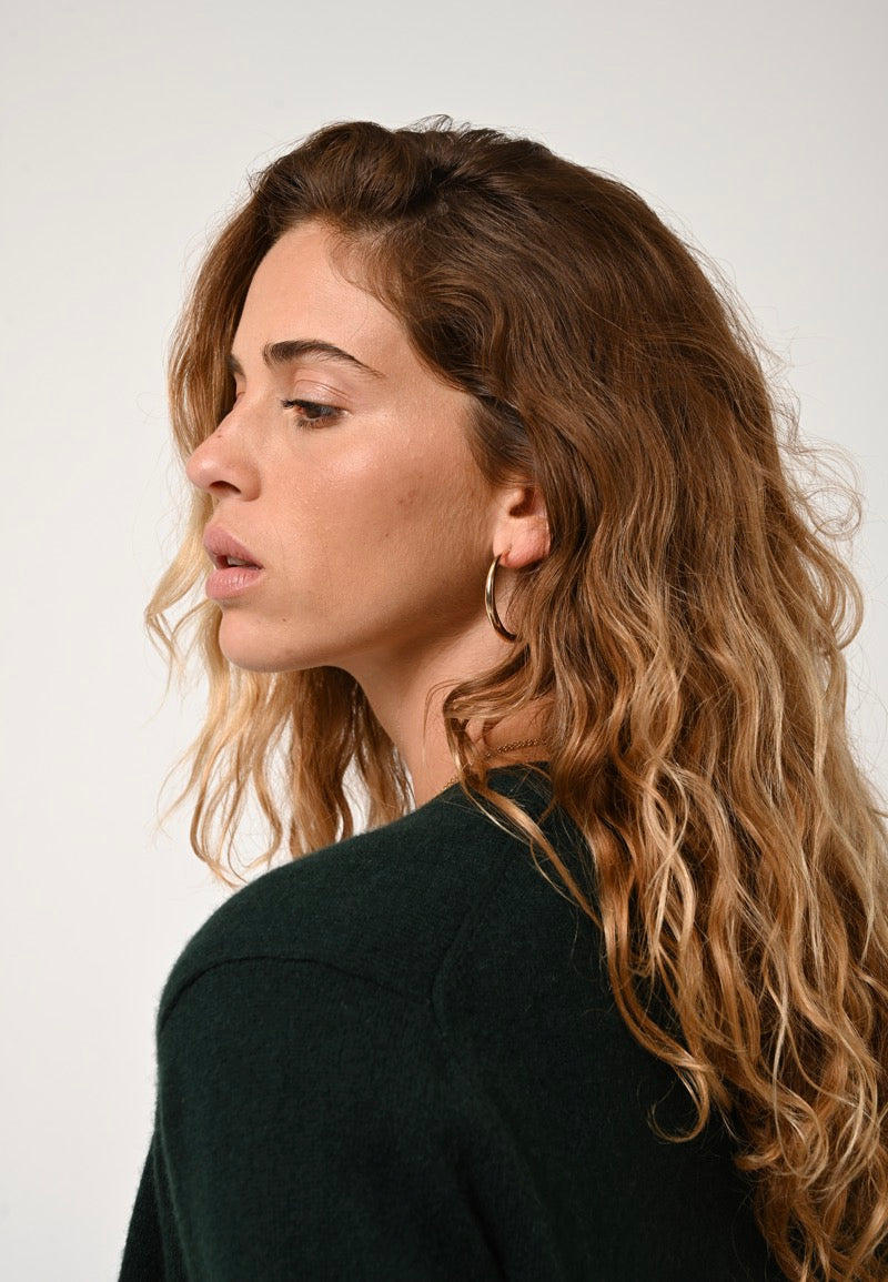 Cardigan Col V - Cimet - Cyprès