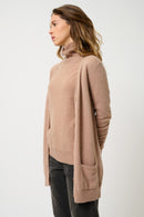 Cardigan Col V Cimet - Camel Chiné - 100% Cachemire 2 Fils - Femme