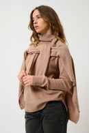 Cardigan Col V Cimet - Camel Chiné - 100% Cachemire 2 Fils - Femme