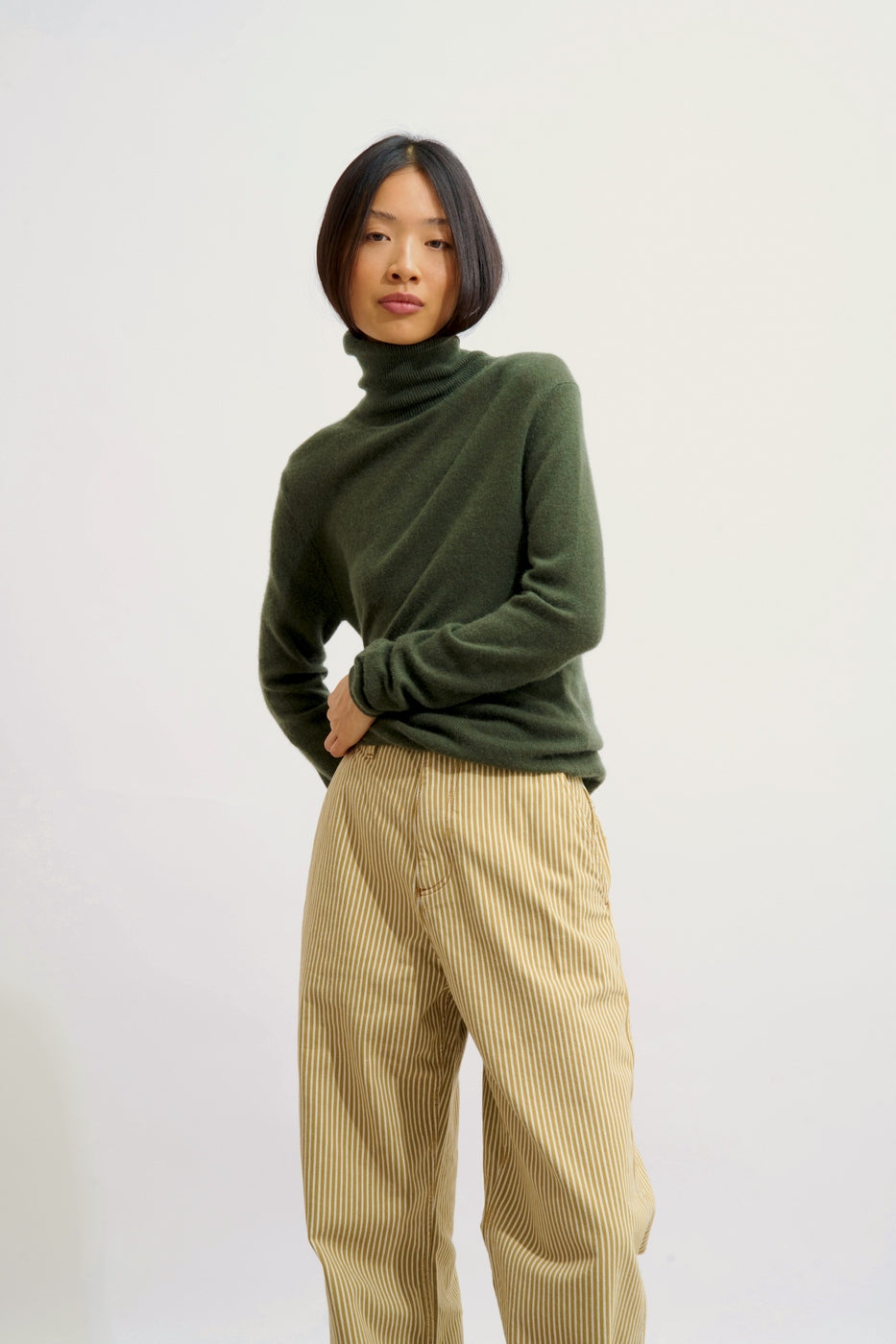 Pull Col Roulé - Bise - Kaki