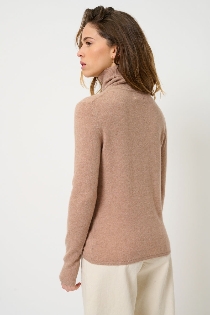 Jersey Cuello Vuelto - Bise - Camel Jaspeado