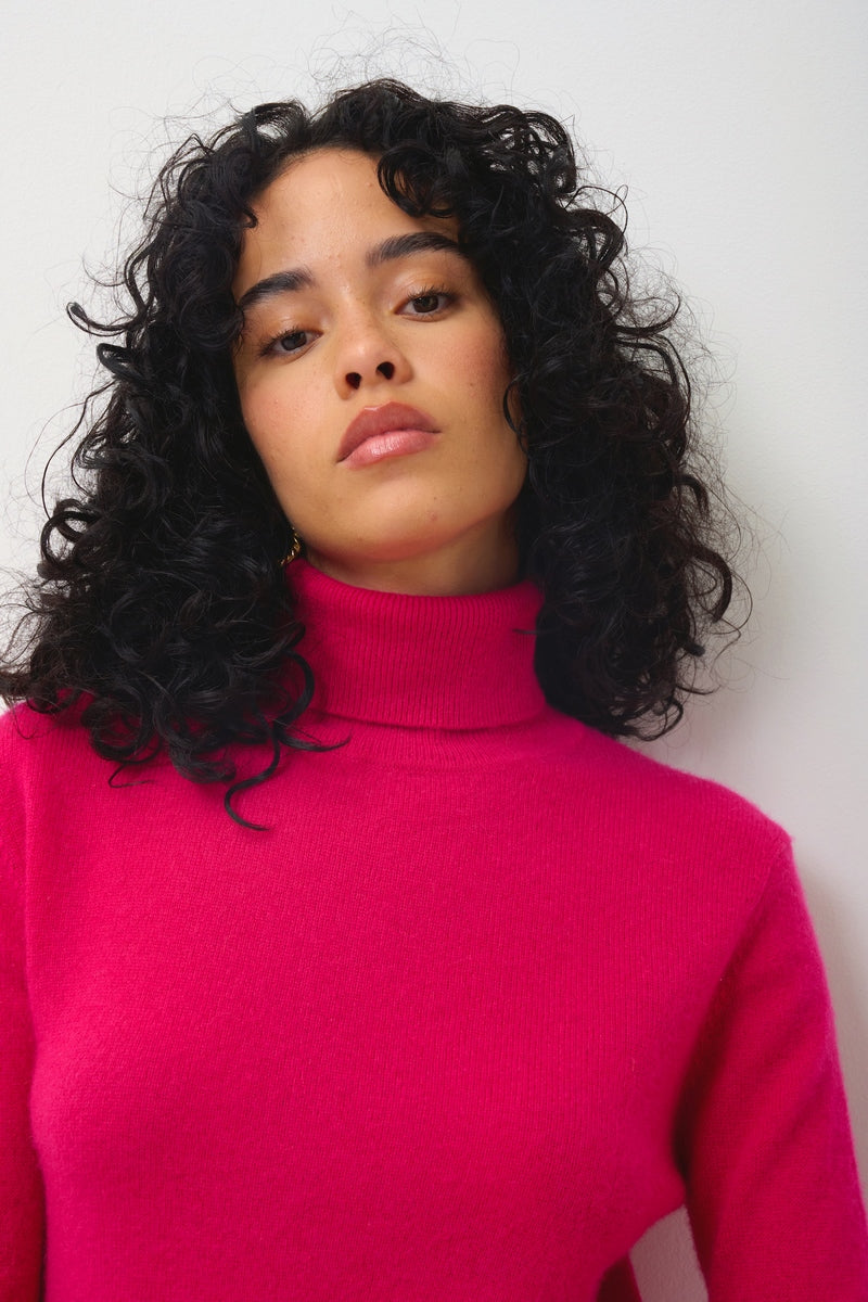 Roll-Neck Jumper - Bise - Pink