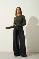 Pull Col Bateau - Criou - Kaki