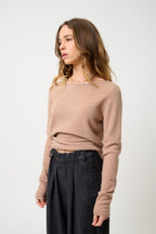 Boat Neck Jumper - Criou - Camel Marl