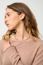 Boat Neck Jumper - Criou - Camel Marl