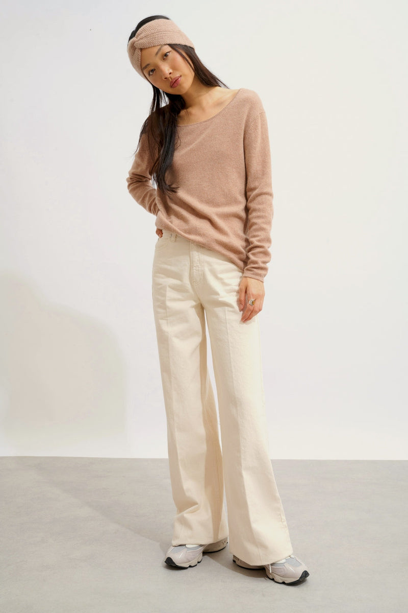 Jersey Cuello Barco - Lanfon - Camel Jaspeado