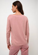 Pull Col Bateau Lanfon - Bois De Rose - 100% Cachemire 2 Fils - Femme