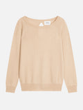 U-Boot-Ausschnitt-Pullover mit Tropfenausschnitt am Rücken - Dibona - Beige