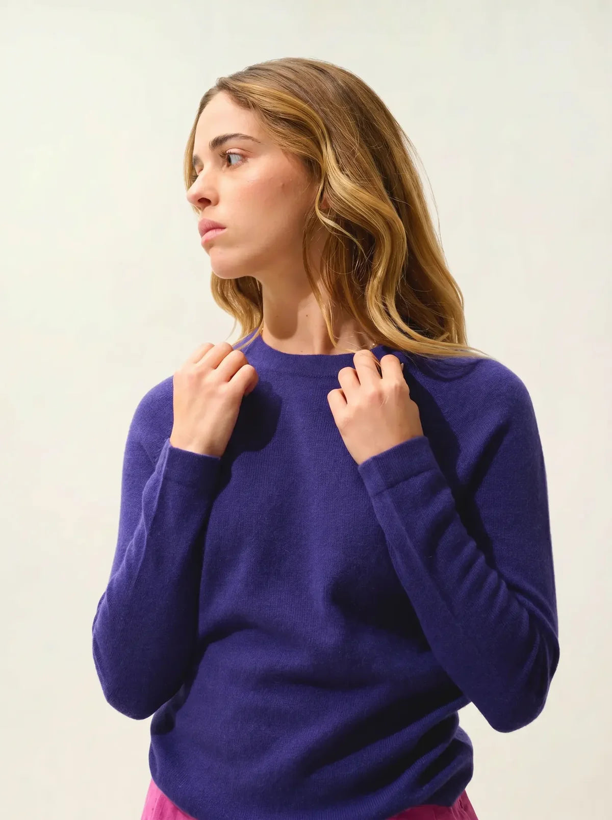 Sweter z okrągłym dekoltem - Ecrin - Purple