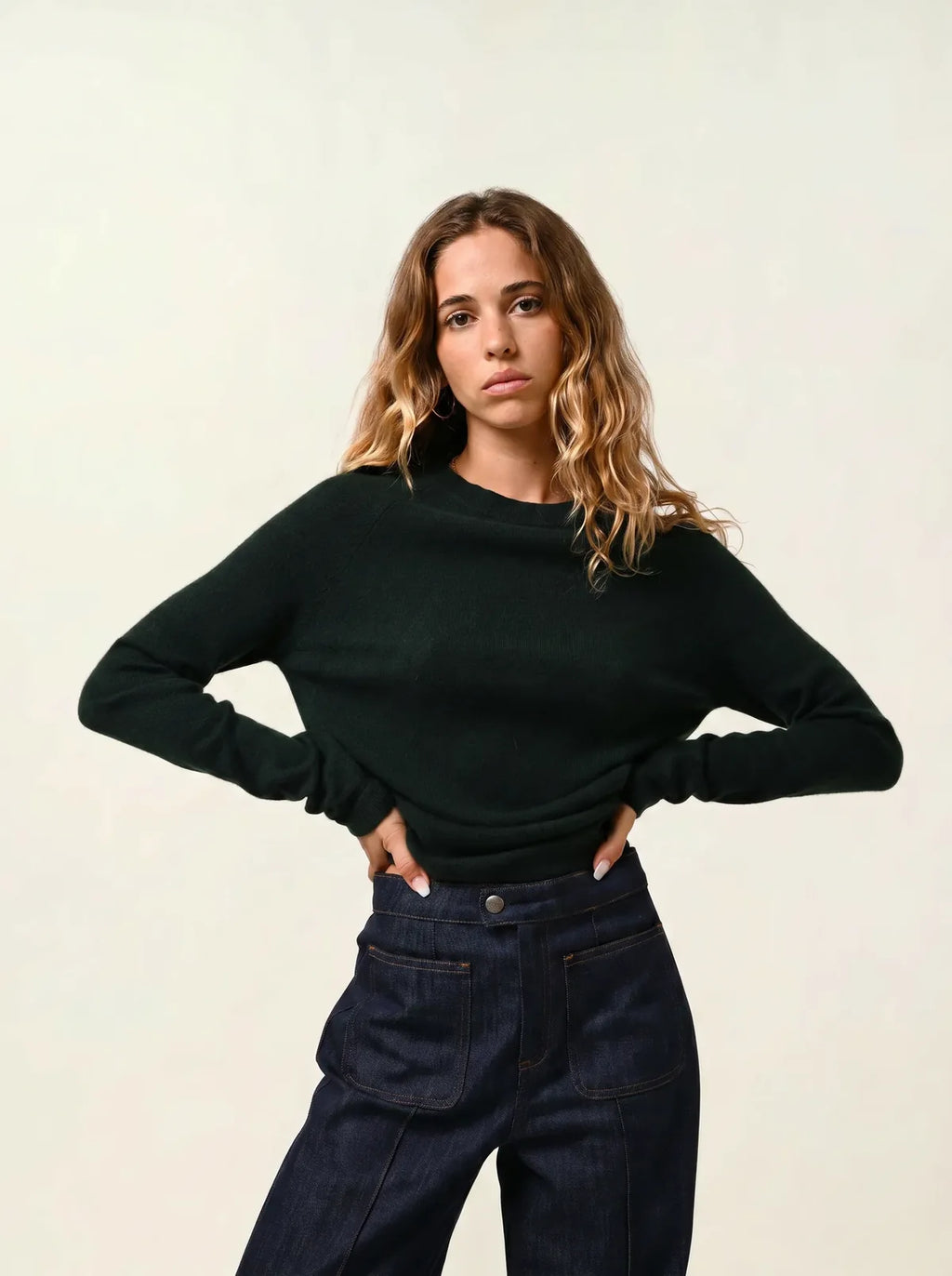 Crew-Neck Jumper - Ecrin - Cypress