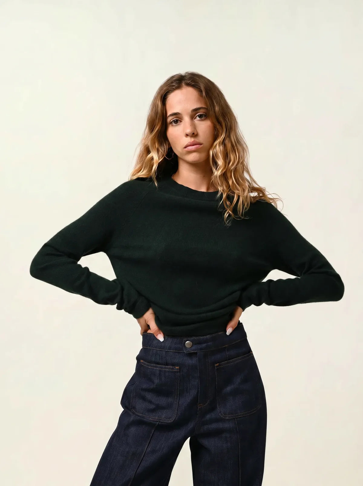 Crew-Neck Jumper - Ecrin - Cypress