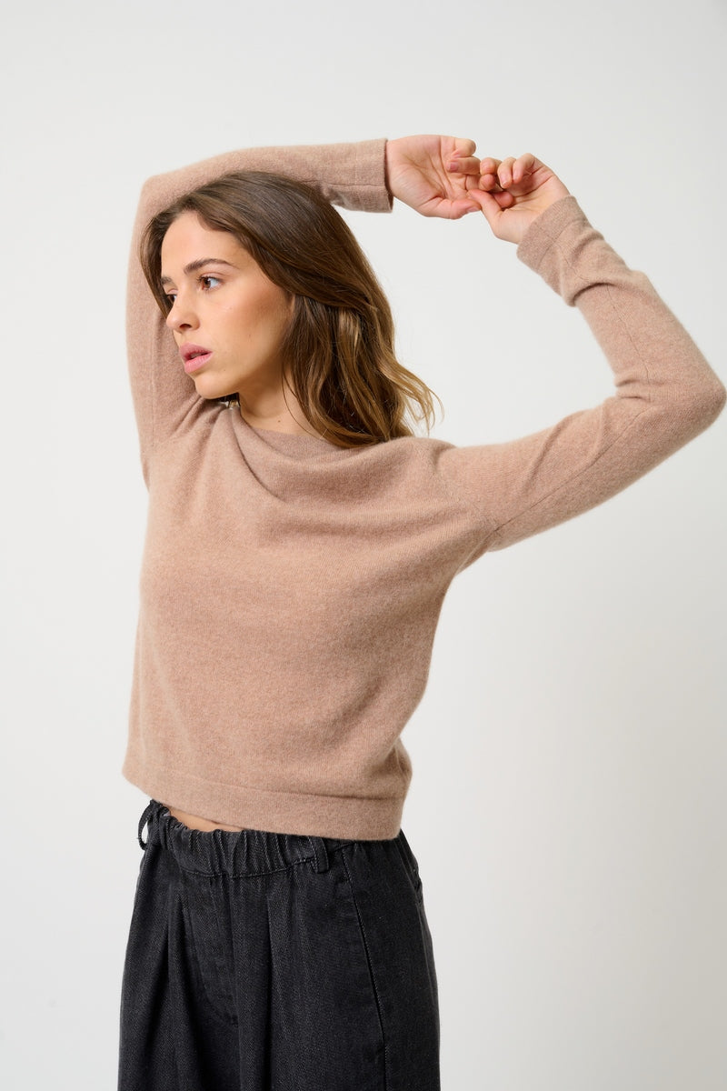 Jersey Cuello Redondo - Ecrin - Camel Jaspeado