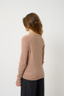 Pull Col Rond Ecrin - Camel Chiné - 100% Cachemire 2 Fils - Femme