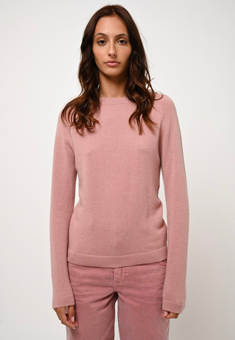 Pull Col Rond - 100% Cachemire 2 Fils - Bois De Rose - Femme
