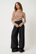 Crew-Neck Jumper - Epéna - Mottled Camel