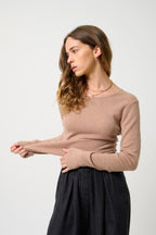 Crew-Neck Jumper - Epéna - Mottled Camel