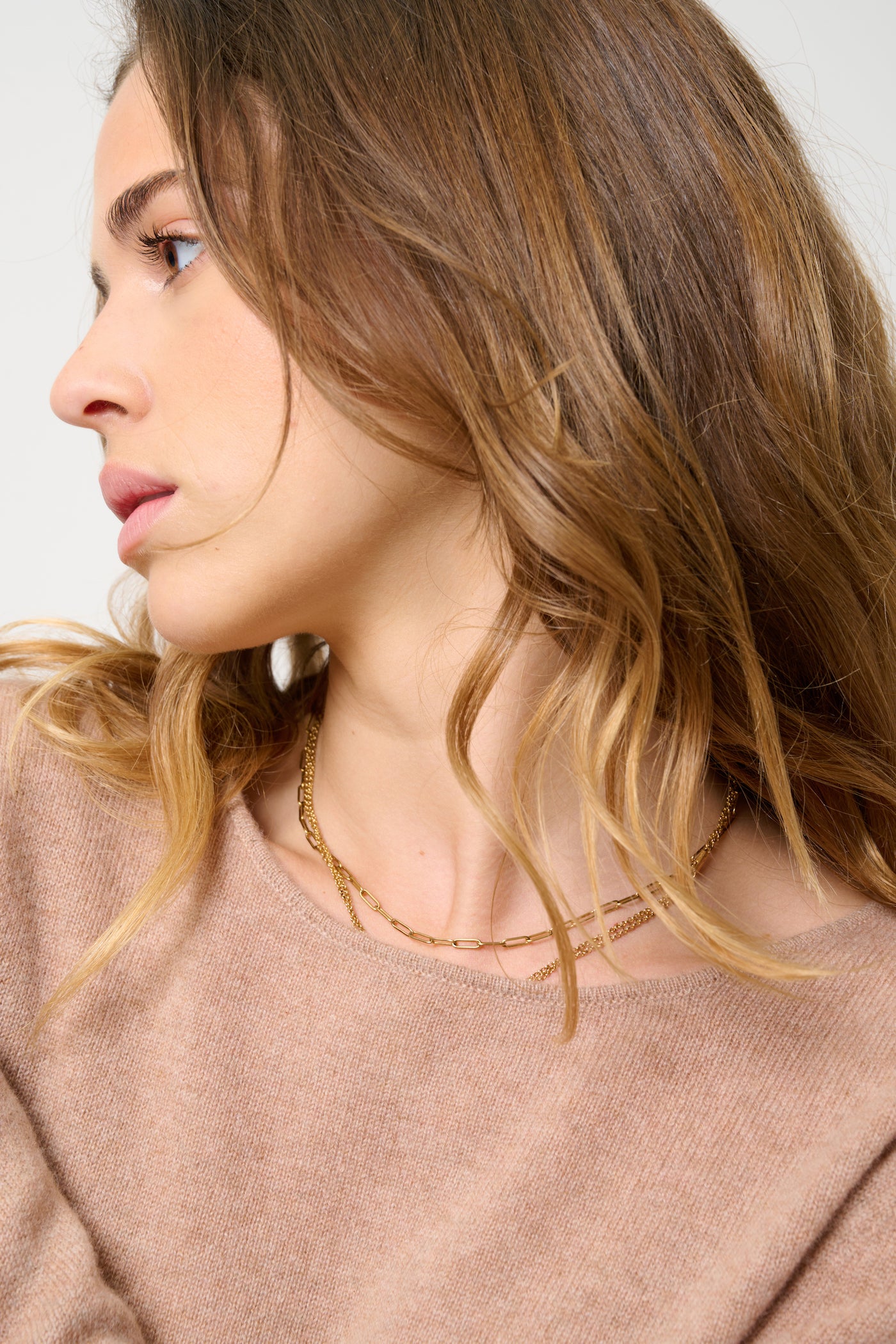 Crew-Neck Jumper - Epéna - Mottled Camel